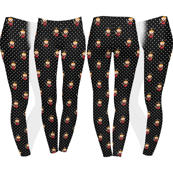Girl's Pirate & Dots Leggings Turn Around - Apvl