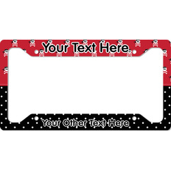 Girl's Pirate & Dots License Plate Frame - Style A (Personalized)