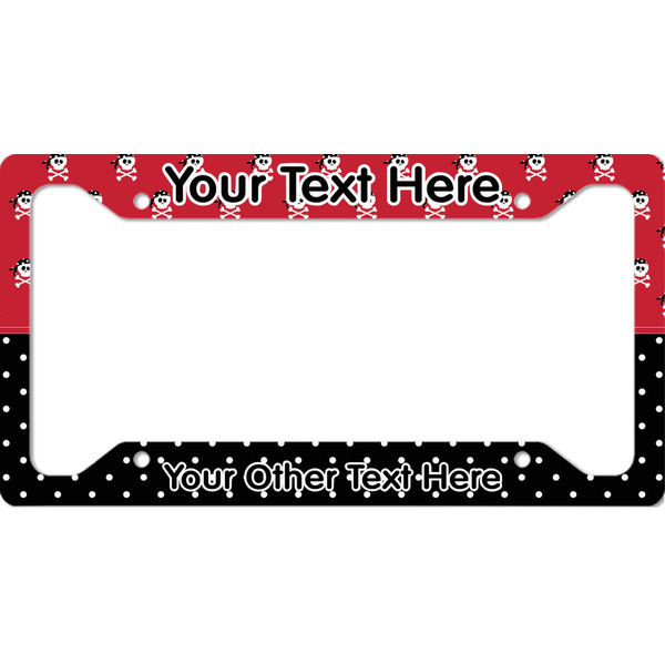 Custom Girl's Pirate & Dots License Plate Frame - Style A (Personalized)