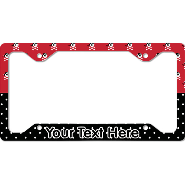 Custom Girl's Pirate & Dots License Plate Frame - Style C (Personalized)