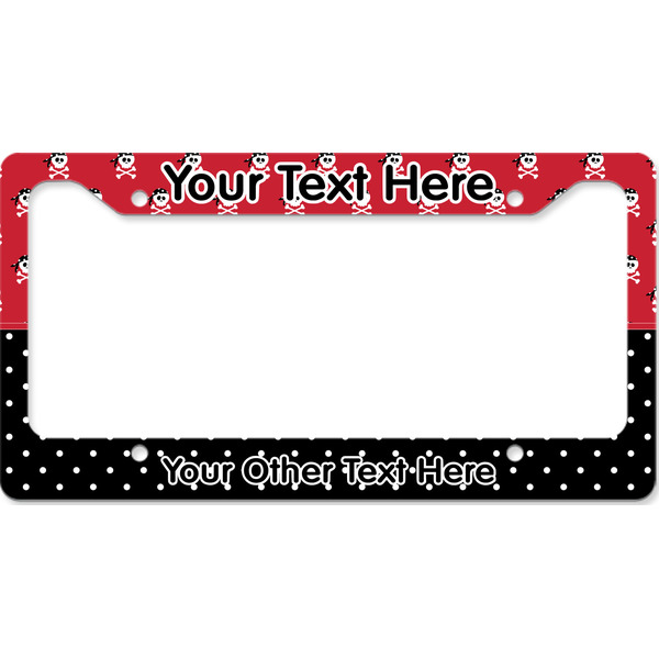 Girl's Pirate & Dots License Plate Frame Wide
