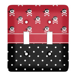 Girl's Pirate & Dots Light Switch Cover (2 Toggle Plate)