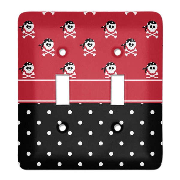 Custom Girl's Pirate & Dots Light Switch Cover (2 Toggle Plate)