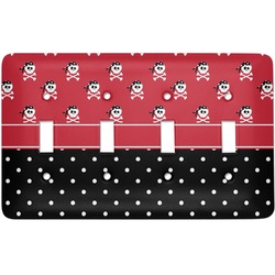 Girl's Pirate & Dots Light Switch Cover (4 Toggle Plate)