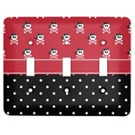 Girl's Pirate & Dots Light Switch Cover (3 Toggle Plate)