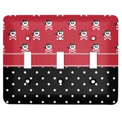 Girl's Pirate & Dots Light Switch Cover (3 Toggle Plate)