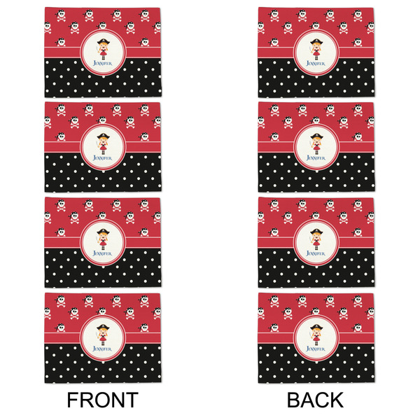 Girl's Pirate & Dots Linen Placemat - APPROVAL Set of 4 (double sided)