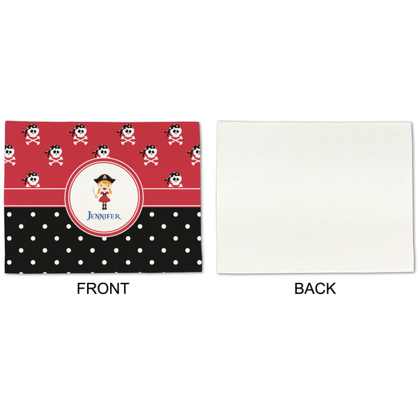 Girl's Pirate & Dots Linen Placemat - APPROVAL Single (single sided)