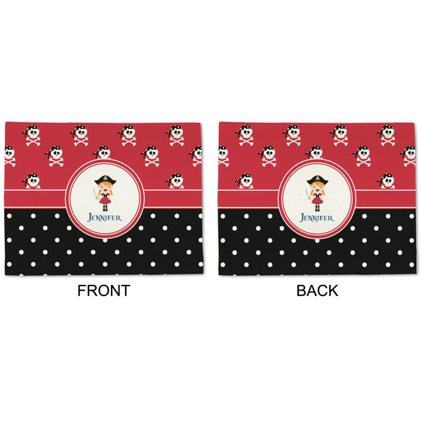 Girl's Pirate & Dots Linen Placemat - APPROVAL (double sided)