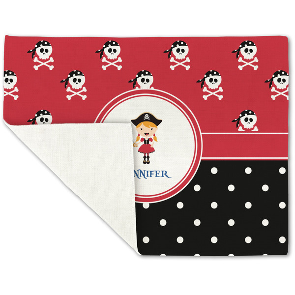 Girl's Pirate & Dots Linen Placemat - Folded Corner (single side)