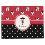 Girl's Pirate & Dots Single-Sided Linen Placemat - Single w/ Name or Text