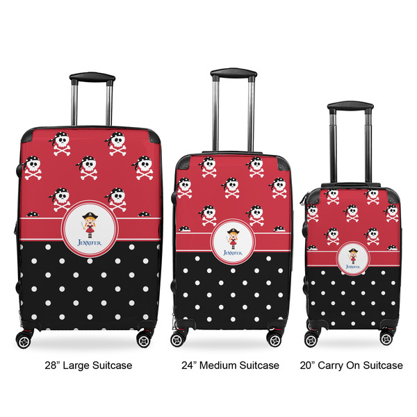 Girl's Pirate & Dots Luggage Bags all sizes - With Handle