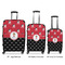 Girl's Pirate & Dots Luggage Bags all sizes - With Handle