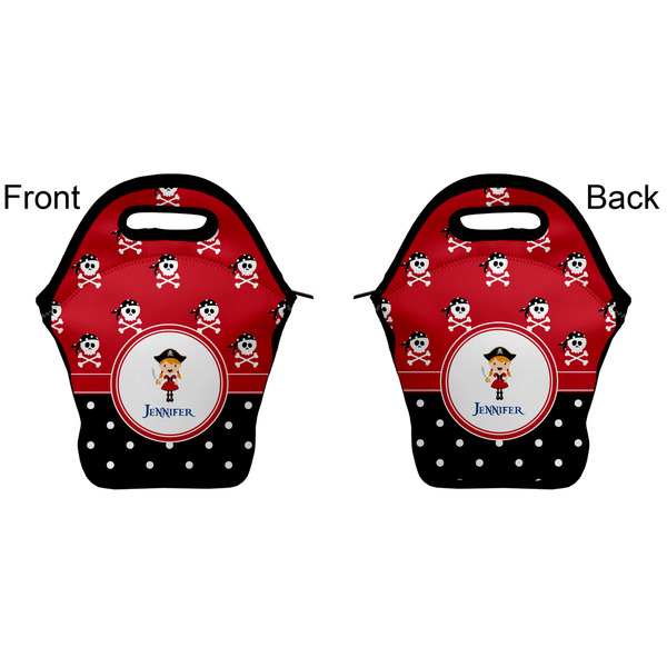 Girl's Pirate & Dots Lunch Bag - Front and Back