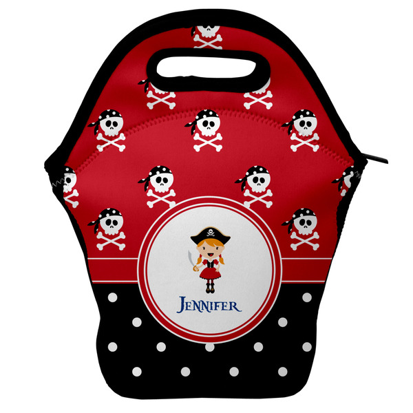 Custom Girl's Pirate & Dots Lunch Bag w/ Name or Text