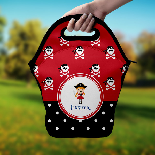 Girl's Pirate & Dots Lunch Bag - Hand