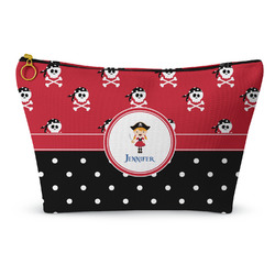 Girl's Pirate & Dots Makeup Bag - Small - 8.5"x4.5" (Personalized)