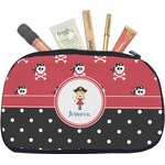 Girl's Pirate & Dots Makeup / Cosmetic Bag - Medium (Personalized)