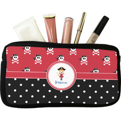 Girl's Pirate & Dots Makeup / Cosmetic Bag (Personalized)