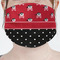 Girl's Pirate & Dots Mask - Pleated (new) Front View on Girl