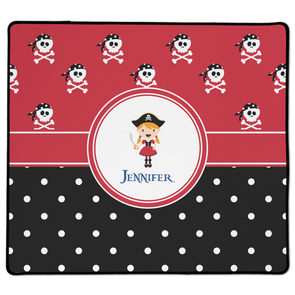 Custom Girl's Pirate & Dots XL Gaming Mouse Pad - 18" x 16" (Personalized)