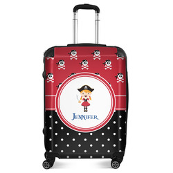 Girl's Pirate & Dots Suitcase - 24" Medium - Checked (Personalized)