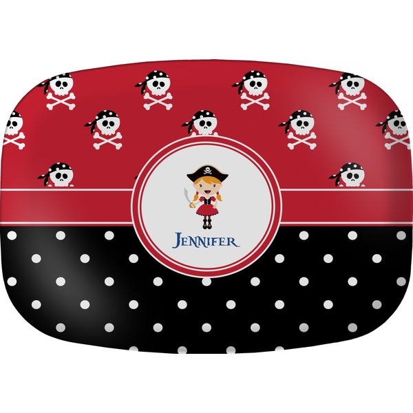 Custom Girl's Pirate & Dots Melamine Platter (Personalized)