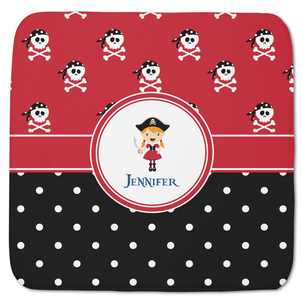 Custom Girl's Pirate & Dots Memory Foam Bath Mat - 48"x48" (Personalized)