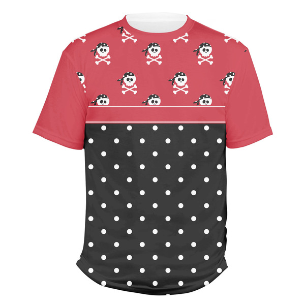Custom Girl's Pirate & Dots Men's Crew T-Shirt - Small