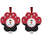 Girl's Pirate & Dots Metal Paw Ornament - Front and Back