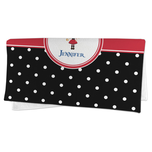 Girl's Pirate & Dots Microfiber Dish Rag - FOLDED (half)