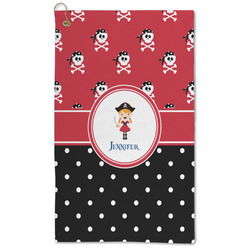 Girl's Pirate & Dots Microfiber Golf Towel (Personalized)