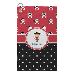 Girl's Pirate & Dots Microfiber Golf Towel - Small (Personalized)