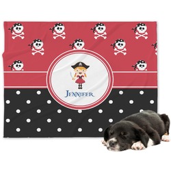 Girl's Pirate & Dots Dog Blanket - Large (Personalized)