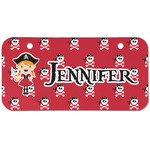 Girl's Pirate & Dots Mini/Bicycle License Plate (2 Holes) (Personalized)