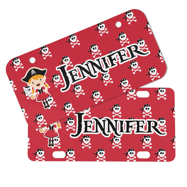 Girl's Pirate & Dots Mini License Plates - MAIN (4 and 2 Holes)