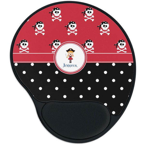 Custom Girl's Pirate & Dots Mouse Pad with Wrist Support