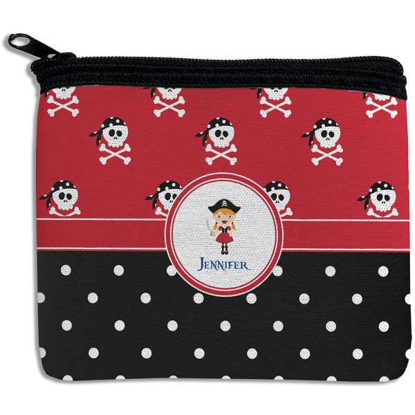 Custom Girl's Pirate & Dots Rectangular Coin Purse (Personalized)