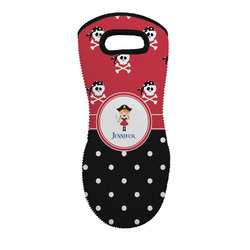Girl's Pirate & Dots Neoprene Oven Mitt w/ Name or Text
