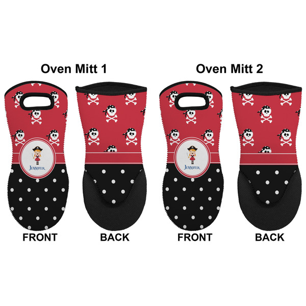 Girl's Pirate & Dots Neoprene Oven Mitt - Set of 2 - Approval