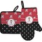 Girl's Pirate & Dots Oven Mitt & Pot Holder Set w/ Name or Text