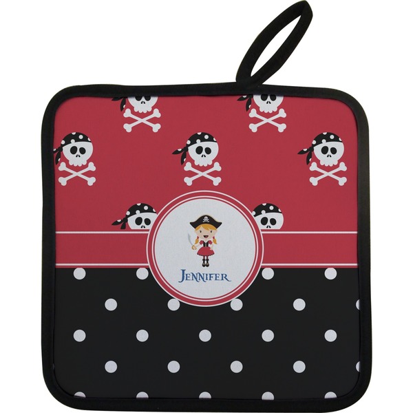 Custom Girl's Pirate & Dots Pot Holder w/ Name or Text