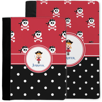 Girl's Pirate & Dots Notebook Padfolio w/ Name or Text
