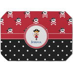 Girl's Pirate & Dots Dining Table Mat - Octagon (Single-Sided) w/ Name or Text