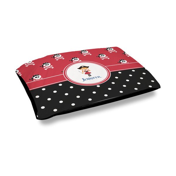 Custom Girl's Pirate & Dots Outdoor Dog Bed - Medium (Personalized)