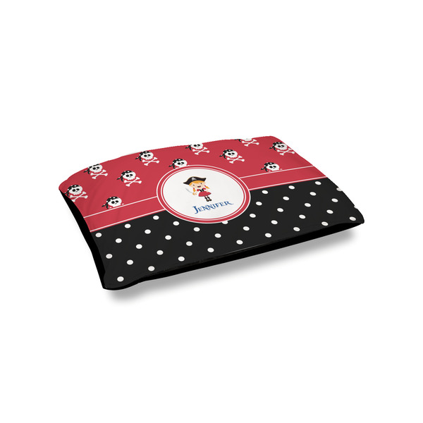 Custom Girl's Pirate & Dots Outdoor Dog Bed - Small (Personalized)
