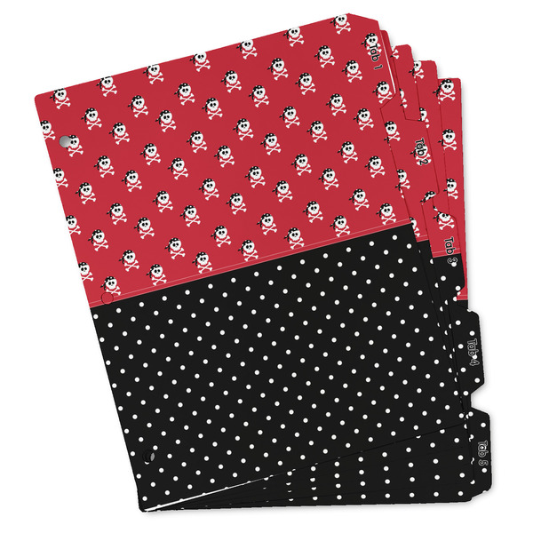 Custom Girl's Pirate & Dots Binder Tab Divider - Set of 5 (Personalized)