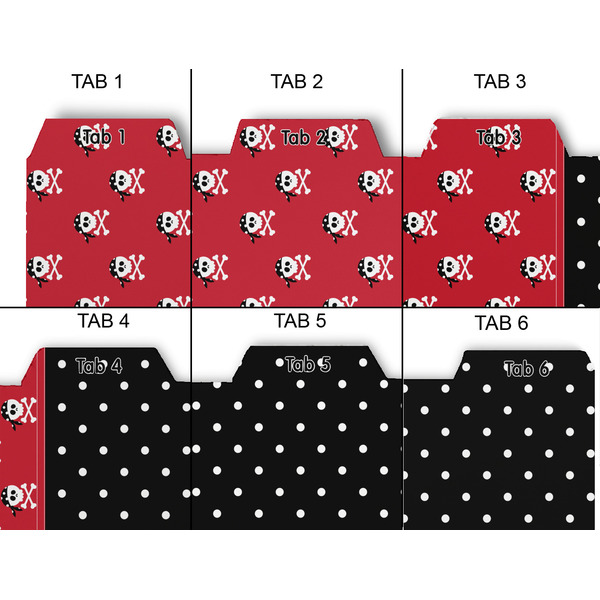 Girl's Pirate & Dots Page Dividers - Set of 6 - Approval