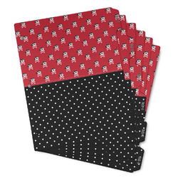 Girl's Pirate & Dots Binder Tab Divider - Set of 6 (Personalized)