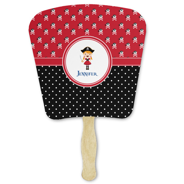 Custom Girl's Pirate & Dots Paper Fan (Personalized)